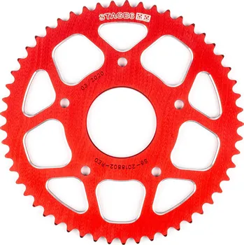 Rozeta 53 zubů - 420 Stage6 alu CNC červená Rieju MRT