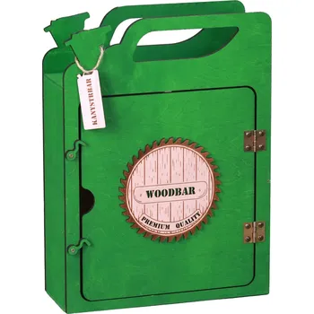 Dárkový potravinový koš Kanystr bar - WOOD BAR zelený + odeslání do 48 hodin, + doprava zdarma