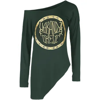 Dámské tričko Tričko s dlouhým rukávem z Black Panther - Golden Logo - Ženy - zelená