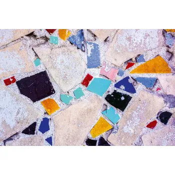 Fototapeta DIMEX | Vliesová fototapeta Vintage zeď MS-5-2352 | 375 x 250 cm| tyrkysová, modrá, červená, žlutá, oranžová + Vliesová fototapeta na stěnu DIMEX Vintage zeď MS52352 v rozměru 375 x 250 cm + lepidlo zdarma