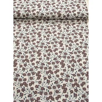 Orbytex Dekorační látka - Sonja drobný kvítek hnědý - š.160cm