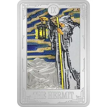 Stříbrná mince The Hermit (Poustevník) 1 Oz 2022 (Tarotové karty) Color PROOF - (10.)