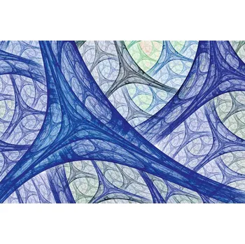 Fototapeta DIMEX | Vliesová fototapeta Modré abstraktní křivky MS-5-2529 | 375 x 250 cm | zelená, modrá, šedá + Vliesová fototapeta na stěnu DIMEX Modré abstraktní křivky MS52529 v rozměru 375 x 250 cm + lepidlo zdarma