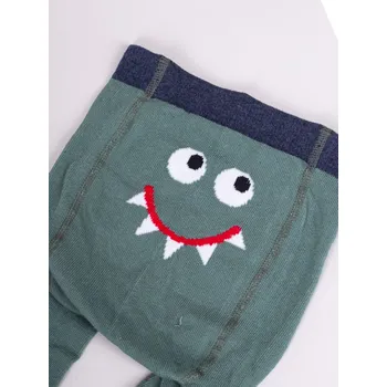 Chlapecké oblečení Punčocháče YO RAB0003C zelené s příšerkou velikost oblečení - děti: 92/98
