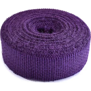 Stuha Jutová stuha tmavě fialová 5cm