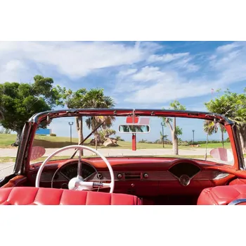 Fototapeta DIMEX | Vliesová fototapeta Červené americké klasické auto MS-5-2914 | 375 x 250 cm | zelená, modrá, červená + Vliesová fototapeta na stěnu DIMEX Červené americké klasické auto MS52914 v rozměru 375 x 250 cm + lepidlo zdarma