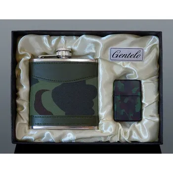 Placatka Souprava ARMY placatka 180 ml se zapalovačem