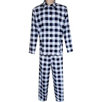 Pánské pyžamo Pánské Pyžamo Flanelové FOLTÝN PF14 modrobílá kostka Velikost: 3XL, Materiál: Flanel