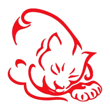 Samolepící dekorace SAMOLEPKA Kočka 030 pravá (10 - červená) NA AUTO, NÁLEPKA, FÓLIE, POLEP, TUNING, VLASTNÍ TEXT, TISK, AUTOSAMOLEPKY.cz, POLEPY, OBRÁZEK, LOGO, SAMOLEPKY