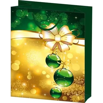 Dárková taška 190x250x90 mm - T04 V19-3 - zeleno-zlatá