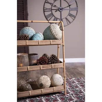 Vánoční ozdoba Béžovo-hnědá skleněná vánoční ozdoba koule - Ø12*12 cm