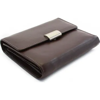 Peněženka Tmavě hnědá dámská kožená peněženka s klopnou Kajsa