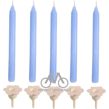 Dortová svíčka Dortové svíčky (15 ks) s držáky - modrá