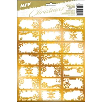 samolepka Samolepky na dárky vánoční (21 ks) - zlaté V1