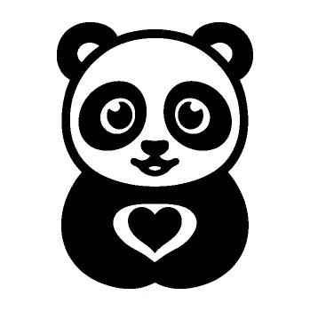 Samolepící dekorace SAMOLEPKA Panda 008 roztomilá (01 - černá) NA AUTO, NÁLEPKA, FÓLIE, POLEP, TUNING, VLASTNÍ TEXT, TISK, AUTOSAMOLEPKY.cz, POLEPY, OBRÁZEK, LOGO, SAMOLEPKY