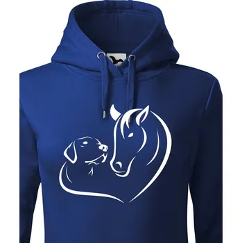 Dámská mikina Dámská mikina Srdce kůň a pes, Barva Modrá, Velikost XS, Canvas Dámská mikina Bezvatriko.cz 0881