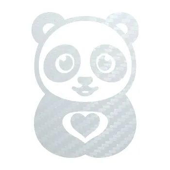 Samolepící dekorace SAMOLEPKA Panda 008 roztomilá (51 - 3D karbon bílý) NA AUTO, NÁLEPKA, FÓLIE, POLEP, TUNING, VLASTNÍ TEXT, TISK, AUTOSAMOLEPKY.cz, POLEPY, OBRÁZEK, LOGO, SAMOLEPKY