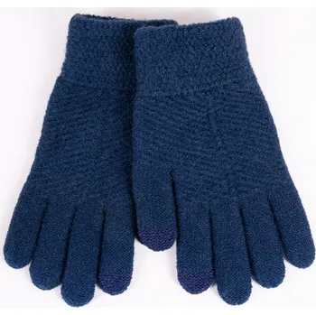 Rukavice YO Rukavice prstové RED0085K tm. modré pro dotykový displej - mobil, tablet velikost rukavic: 18 cm