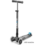 Micro - Maxi Deluxe LED Volcano Grey - Dětská skládací koloběžka