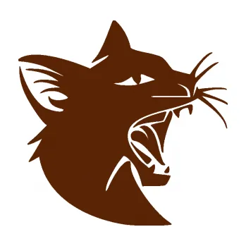 Samolepící dekorace SAMOLEPKA Kočka 029 pravá rozzuřená (15 - hnědá) NA AUTO, NÁLEPKA, FÓLIE, POLEP, TUNING, VLASTNÍ TEXT, TISK, AUTOSAMOLEPKY.cz, POLEPY, OBRÁZEK, LOGO, SAMOLEPKY