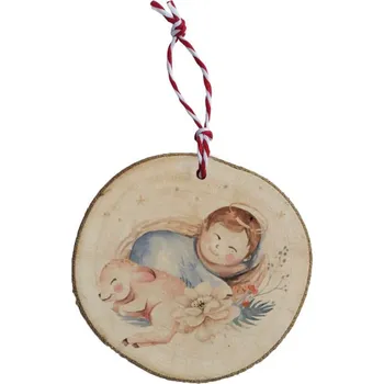 Vánoční dekorace Ručně vyráběná vánoční ozdoba - Ježíšek s beránkem