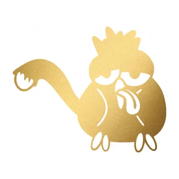 Samolepicí dekorace na vozidlo Oškubaný ptáček pravá (43 - zlatá metalíza) SAMOLEPKA NA AUTO, NÁLEPKA, FÓLIE, POLEP, TUNING, VLASTNÍ TEXT, TISK, AUTOSAMOLEPKY.cz, POLEPY, OBRÁZEK, LOGO, 3D STICKERS