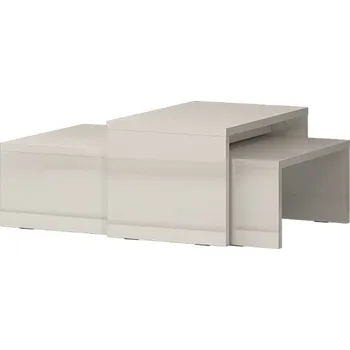 Konferenční stolek Set konferenčních stolků béžový lesk PIANO