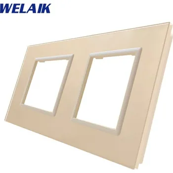 Elektrická zásuvka WELAIK rámeček zásuvkový dvojitý skleněný - ivory creme