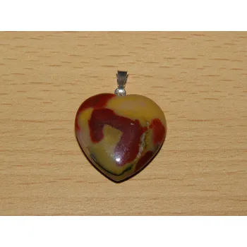 Drahý kámen Jaspis mookait - Přívěsek srdíčko větší - kpsv25