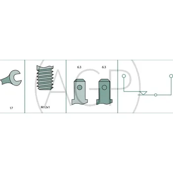 Autoelektrika Spínač brzdových světel pro traktory Fendt a Deutz-Fahr o rozměru 45 x 27 x 65 mm