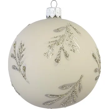 Bytová dekorace Vánoční ozdoba matně béžová s větvičkami