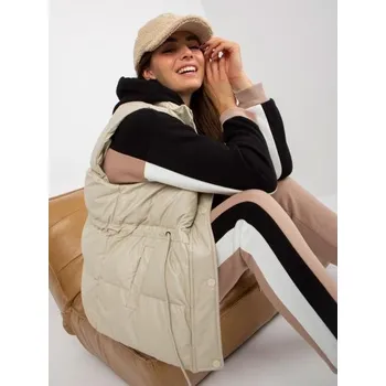 Dámská vesta Dámská vesta z ekokůže bez kapuce EMERY světle béžová