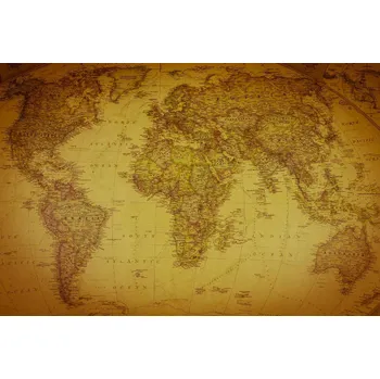 Fototapeta DIMEX | Vliesová fototapeta Vintage mapa světa IV. MS-5-1562 | 375 x 250 cm| zlatá, žlutá, oranžová, hnědá + Vliesová fototapeta na stěnu DIMEX Vintage mapa světa IV. MS51562 v rozměru 375 x 250 cm + lepidlo zdarma