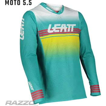 cyklistický dres Pánský MX dres LEATT Moto 5.5 UltraWeld Jersey Aqua 2022 XXL