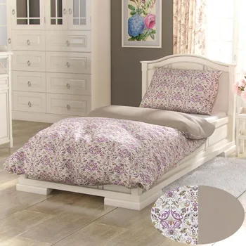 Povlečení Kvalitex Provence Collection Narista béžové 140 x 200, 70 x 90 cm zipový uzávěr