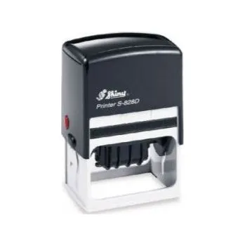 Razítko Datumové razítko Shiny S-828D, černý strojek, 56 x 33 mm, libovolný text a datum barvy otisku zelená