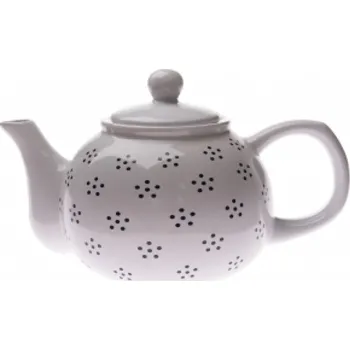 Konvice na čaj Konvička na čaj bílá s modrými tečkami 1L