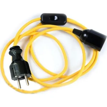 Příslušenství pro svítidlo Textilní kabel Žlutý Z10 s objímkou, vypínačem a vidlicí
