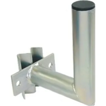 Anténní držák na stožár "L", délka 15cm, výška 20cm, d=35mm s vinklem + 1x třmen s roztečí 100mm
