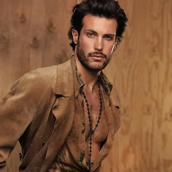 Náhrdelník B-TOP Náhrdelník Růženec s korálky - černá/stříbrná