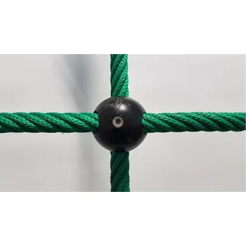 Lano BERGER – HUCK Šplhací síť Herkules PES 16 mm, oko 35 cm, plastové koule, zelená