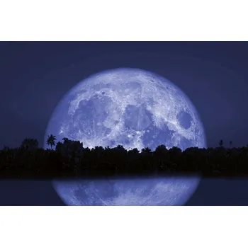 Fototapeta DIMEX | Vliesová fototapeta Odraz měsíce II. MS-5-1884 | 375 x 250 cm| bílá, fialová, černá + Vliesová fototapeta na stěnu DIMEX Odraz měsíce II. MS51884 v rozměru 375 x 250 cm + lepidlo zdarma