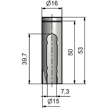TKZ návlek TRIO 15 UR24 mosaz Povrch: Surová mosaz