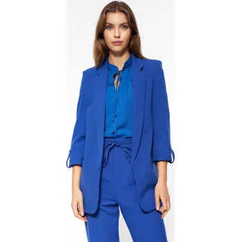 Dámské sako Oversize sako bez zapínání NIFE Z43 Barva: Modrá, Velikost: 2XL