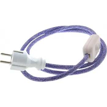 elektrický kabel Přívodní textilní kabel k lampičce 1,8 m Kropenatý Modro-Bílý 41, vidlice + vypínač