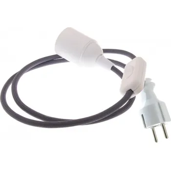 Příslušenství pro svítidlo Textilní kabel Šedý Smog SG47 s objímkou, vypínačem a vidlicí