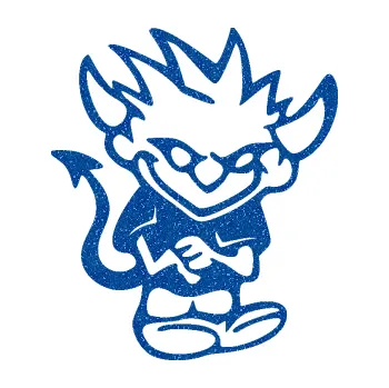 Samolepicí dekorace na vozidlo Čertík rošťák 002 pravá (88 - Ultra Metalic modrá) SAMOLEPKA NA AUTO, NÁLEPKA, FÓLIE, POLEP, TUNING, VLASTNÍ TEXT, TISK, AUTOSAMOLEPKY.cz, POLEPY, OBRÁZEK, LOGO, 3D STICKERS