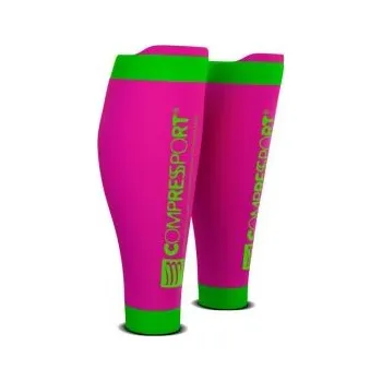Cyklistické návleky COMPRESSPORT návleky na lýtka R2 V2 FLUO pink T2 návleky + DÁREK DLE VÝBĚRU!