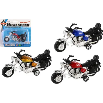 Hračka Teddies Motorka plast 14cm na zpětné natažení 3 barvy na kartě