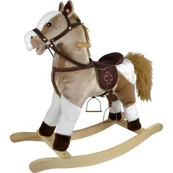Teddies Houpací kůň na baterie 71 cm, světle hnědý